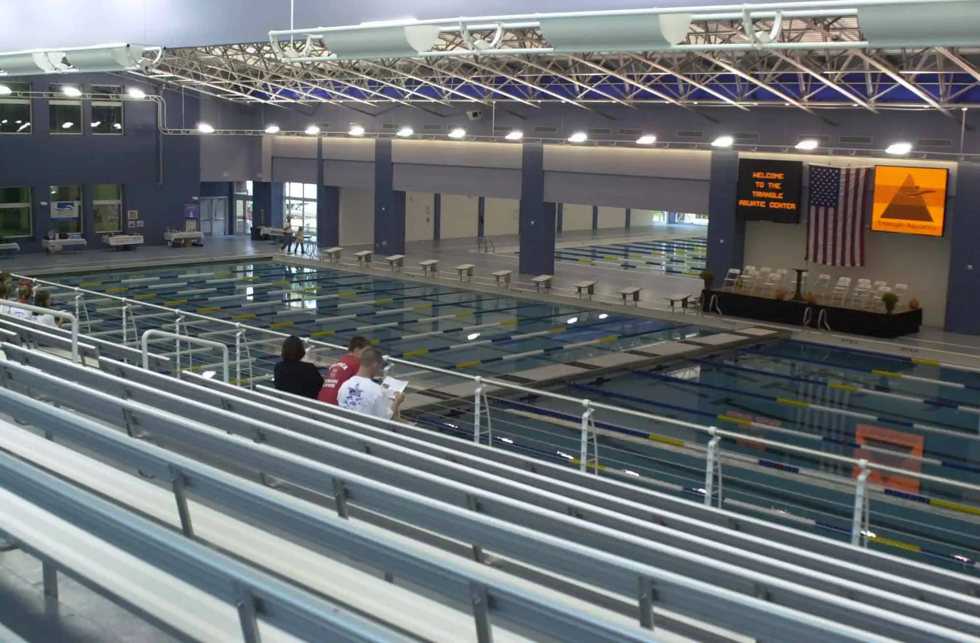 The TAC competition pool from the view of spectator seating on the day of TAC's grand opening